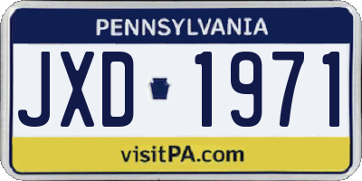 PA license plate JXD1971