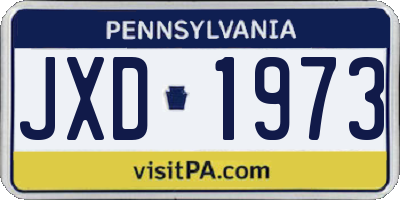 PA license plate JXD1973