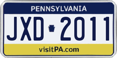 PA license plate JXD2011