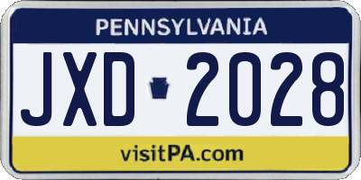 PA license plate JXD2028