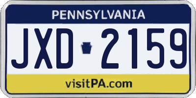 PA license plate JXD2159