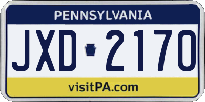 PA license plate JXD2170