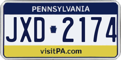 PA license plate JXD2174
