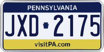 PA license plate JXD2175