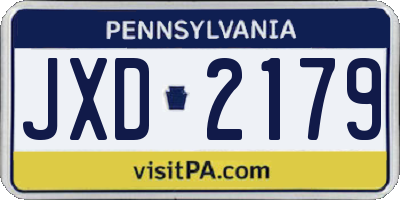 PA license plate JXD2179