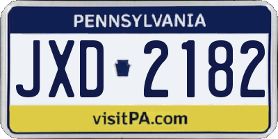 PA license plate JXD2182