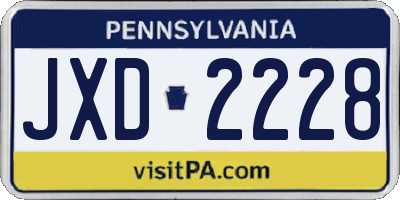 PA license plate JXD2228