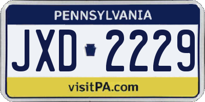 PA license plate JXD2229