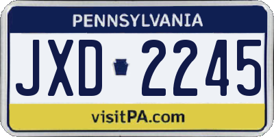 PA license plate JXD2245