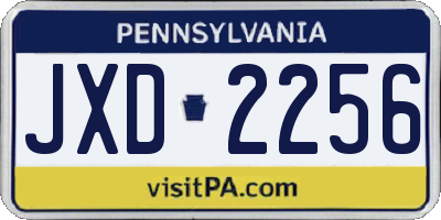PA license plate JXD2256