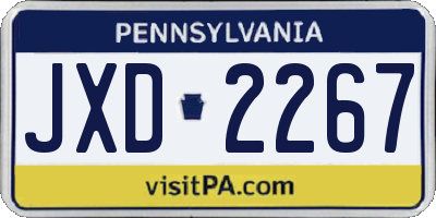 PA license plate JXD2267