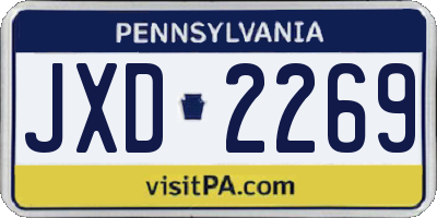 PA license plate JXD2269