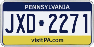 PA license plate JXD2271