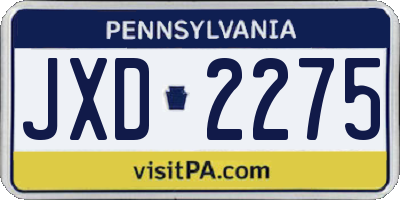PA license plate JXD2275