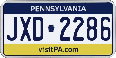 PA license plate JXD2286