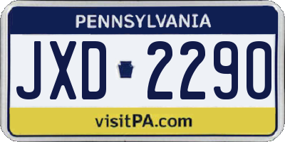 PA license plate JXD2290