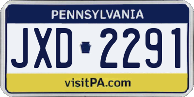 PA license plate JXD2291