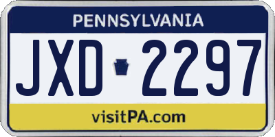 PA license plate JXD2297