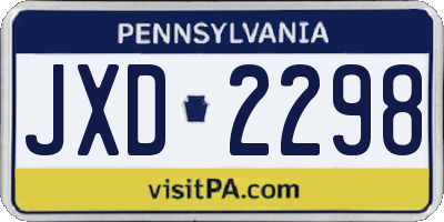 PA license plate JXD2298