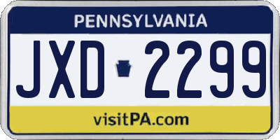 PA license plate JXD2299
