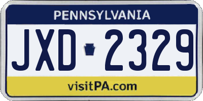 PA license plate JXD2329