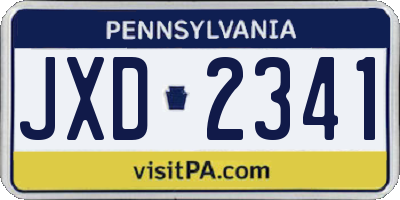 PA license plate JXD2341