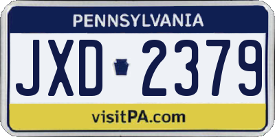 PA license plate JXD2379