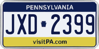 PA license plate JXD2399