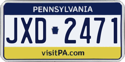 PA license plate JXD2471