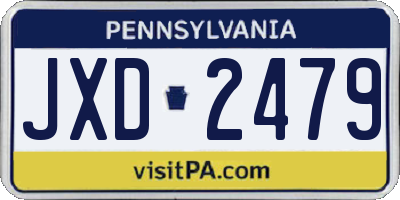 PA license plate JXD2479