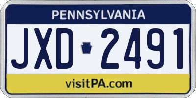 PA license plate JXD2491