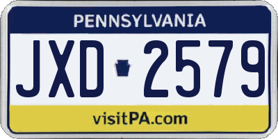 PA license plate JXD2579