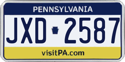 PA license plate JXD2587