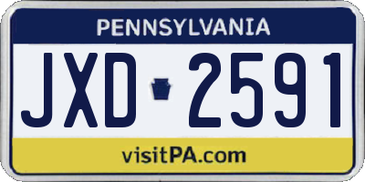 PA license plate JXD2591