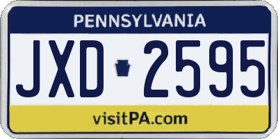 PA license plate JXD2595