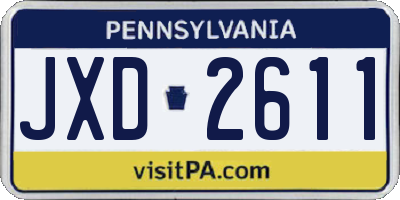 PA license plate JXD2611