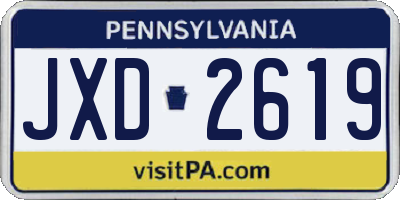 PA license plate JXD2619