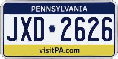 PA license plate JXD2626