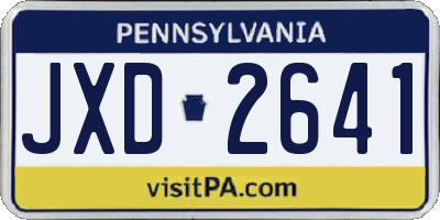 PA license plate JXD2641