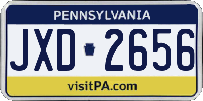 PA license plate JXD2656