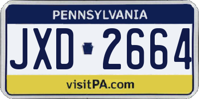 PA license plate JXD2664