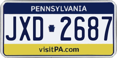 PA license plate JXD2687
