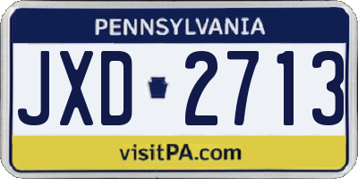 PA license plate JXD2713