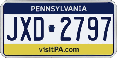 PA license plate JXD2797