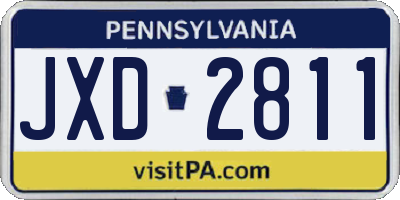 PA license plate JXD2811