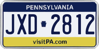 PA license plate JXD2812