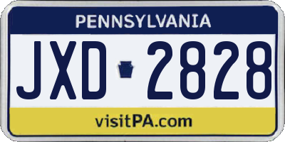 PA license plate JXD2828