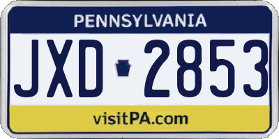 PA license plate JXD2853
