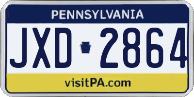 PA license plate JXD2864