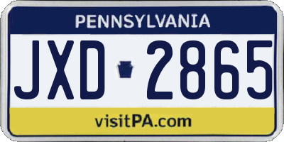 PA license plate JXD2865